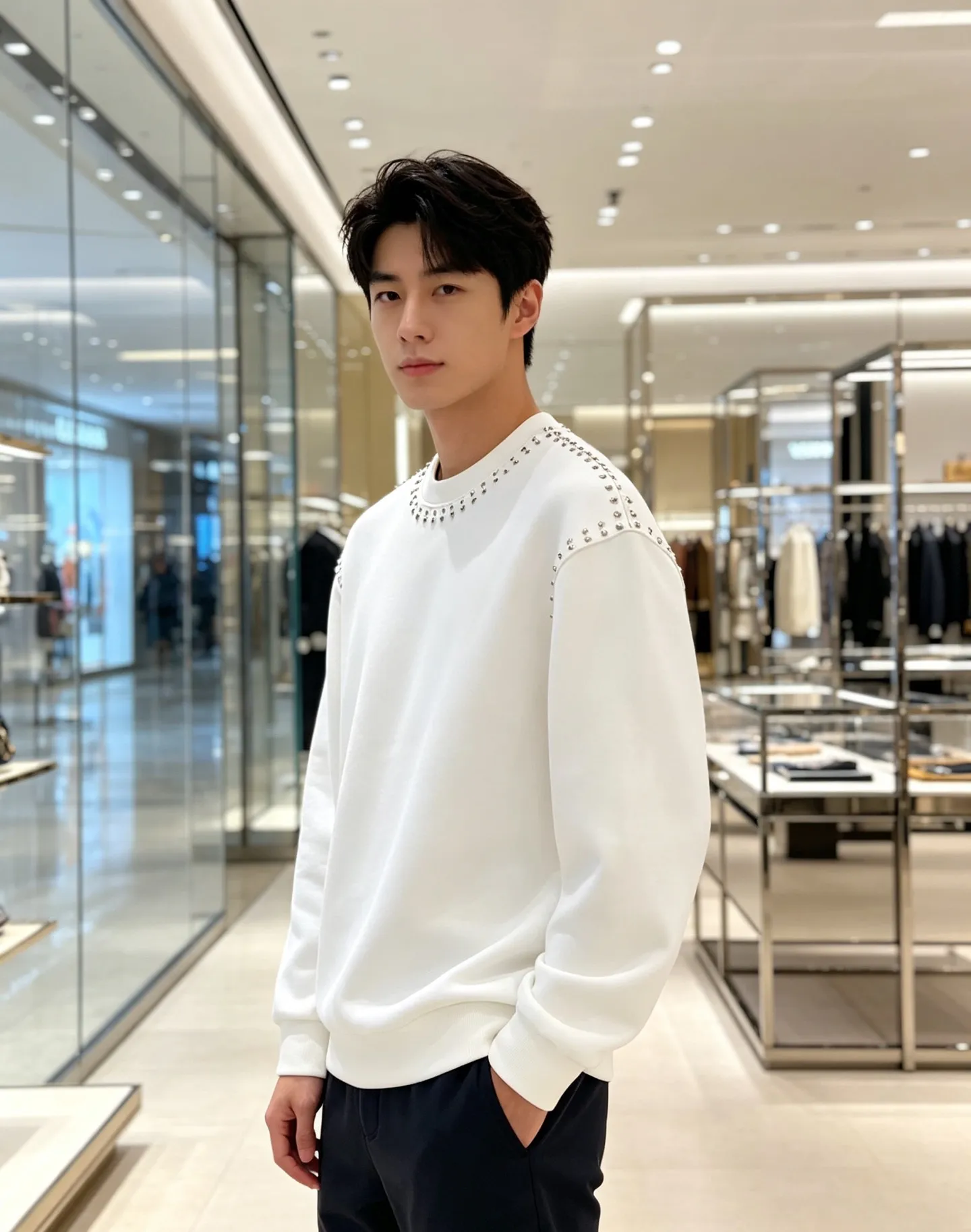 Louis Vuitton/Louis Vuitton Heavy Duty Rivet Crew Neck Sweatshirt